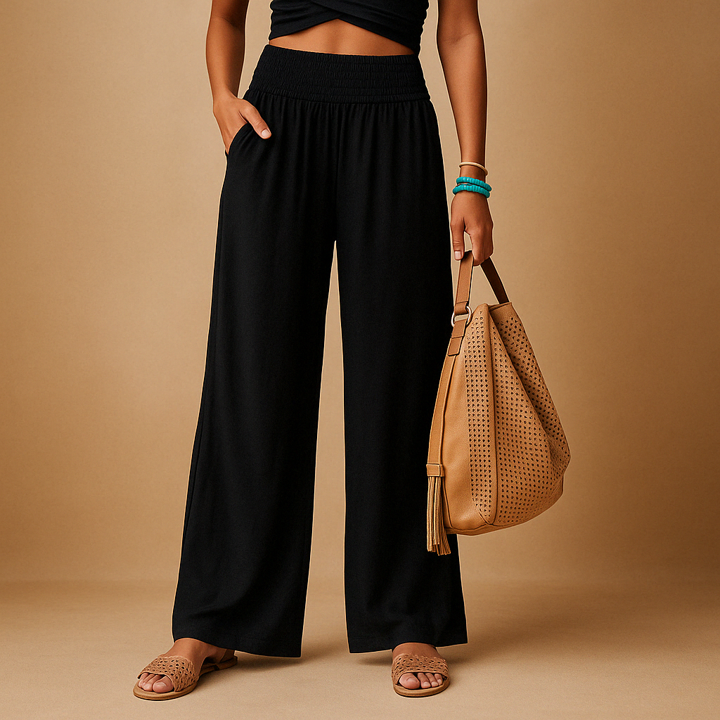 Loise Women's Lightweight Straight-Leg Pants with Elastic Waistband