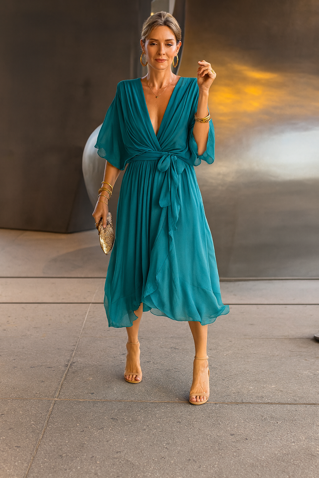 Monica | Chiffon V-neck Dress
