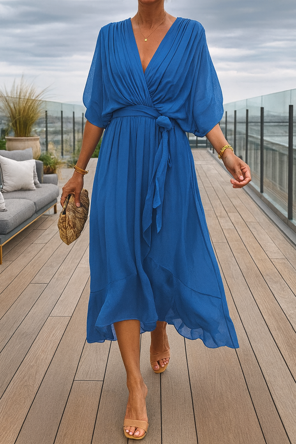 Monica | Chiffon V-neck Dress