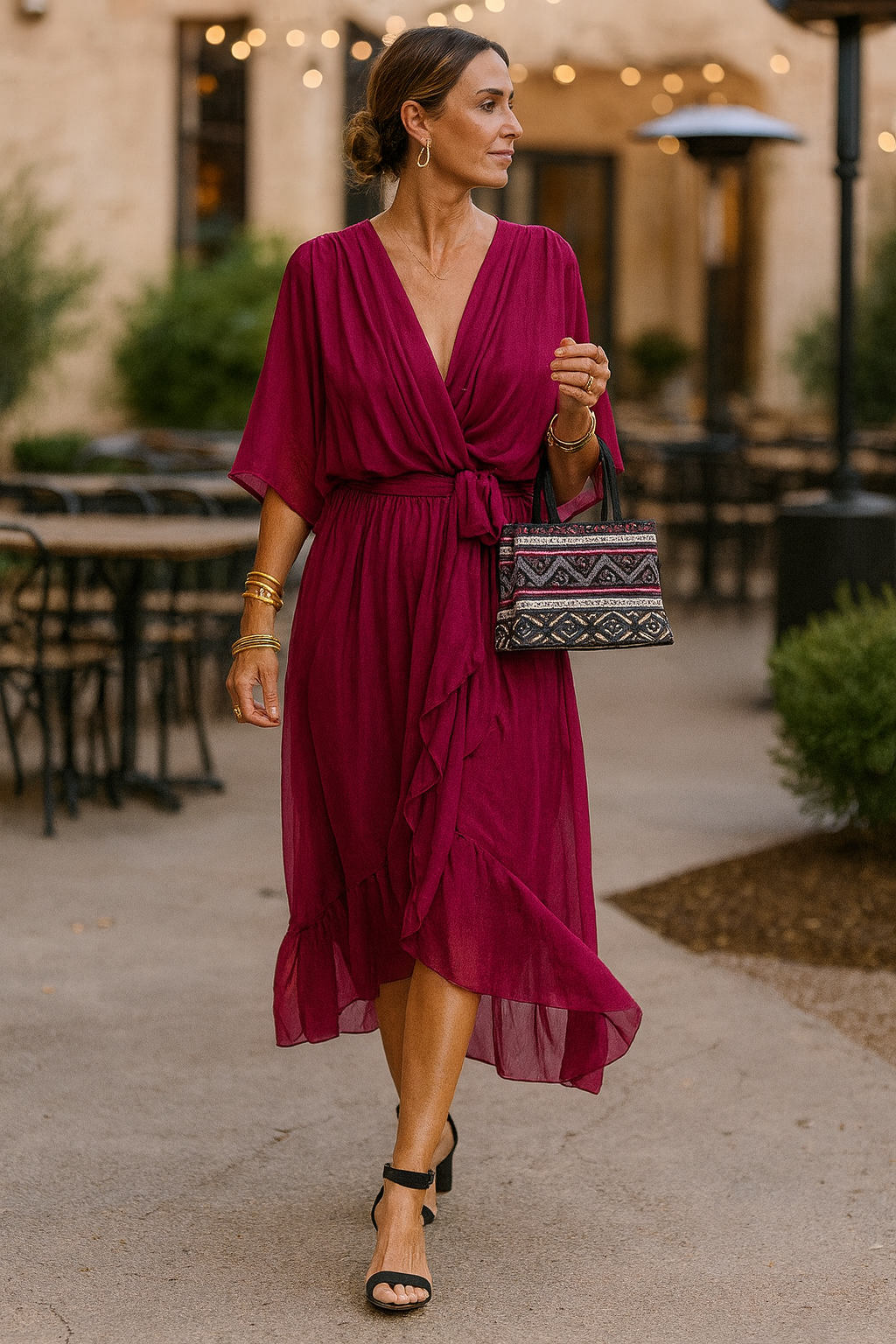 Monica | Chiffon V-neck Dress
