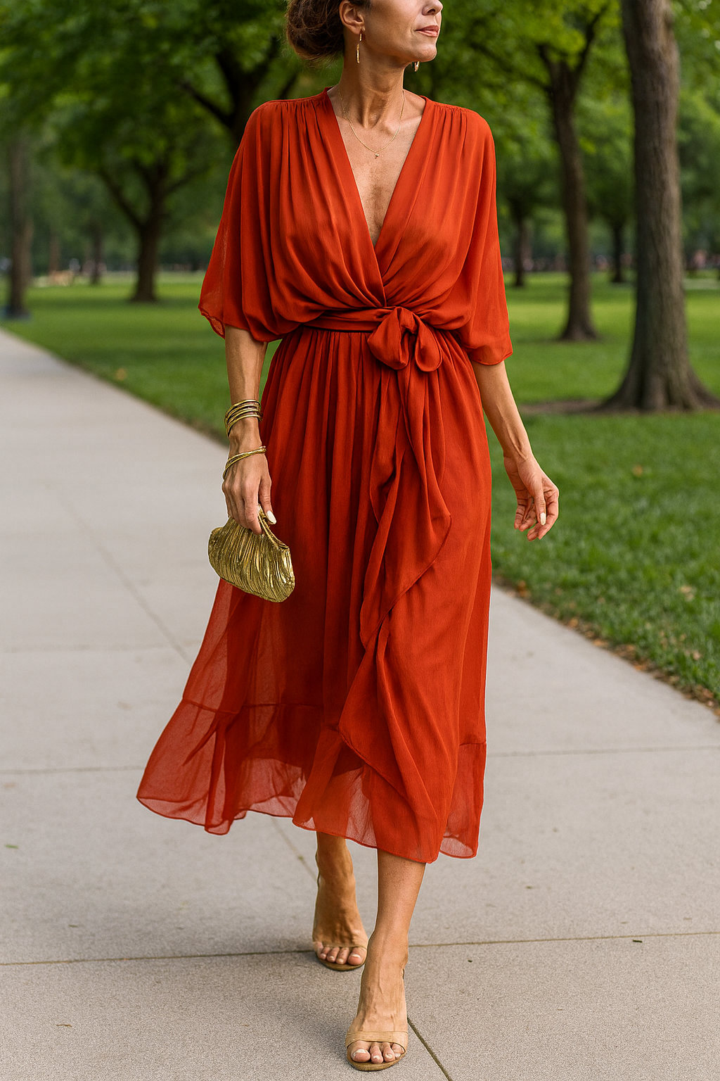 Monica | Chiffon V-neck Dress