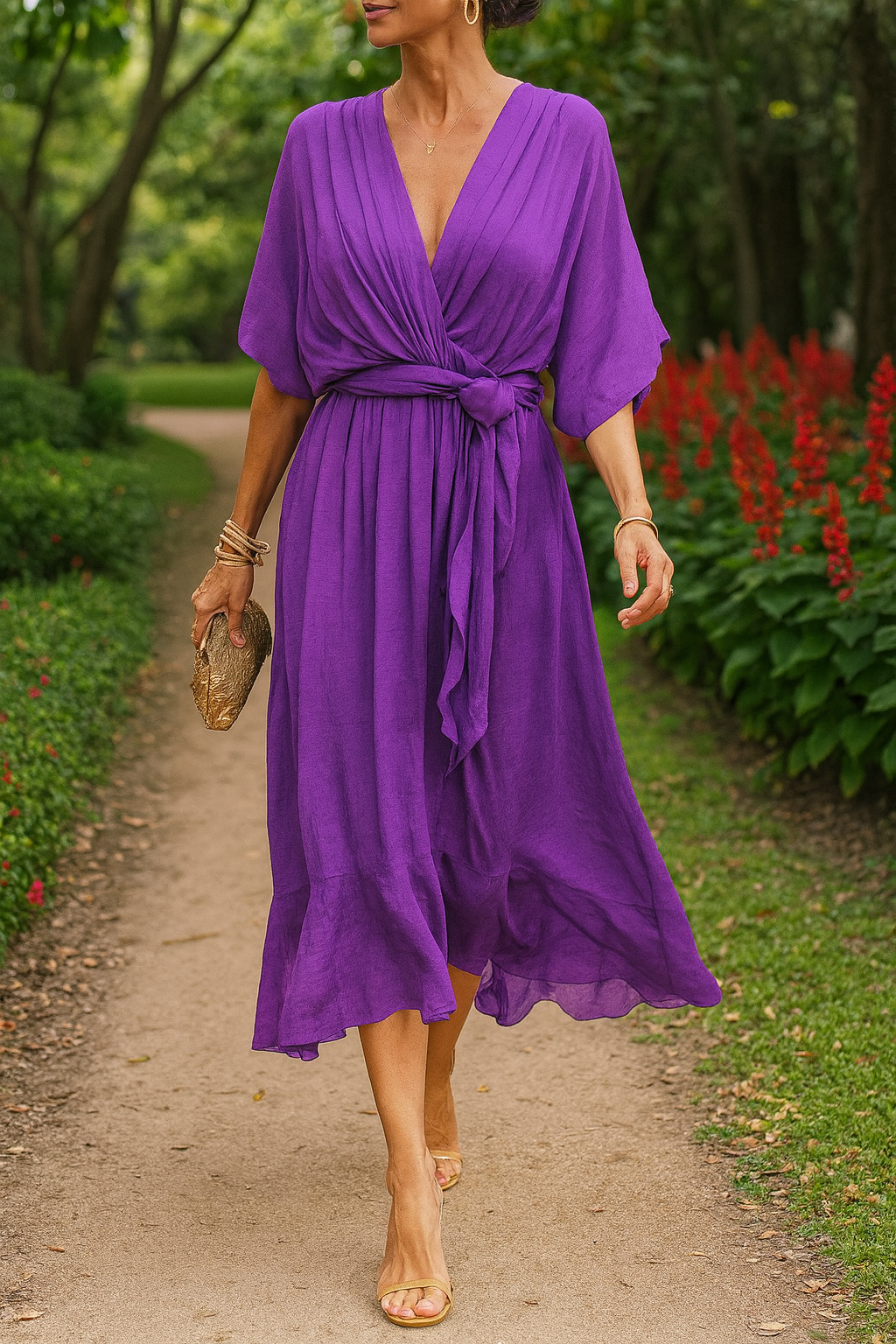 Monica | Chiffon V-neck Dress
