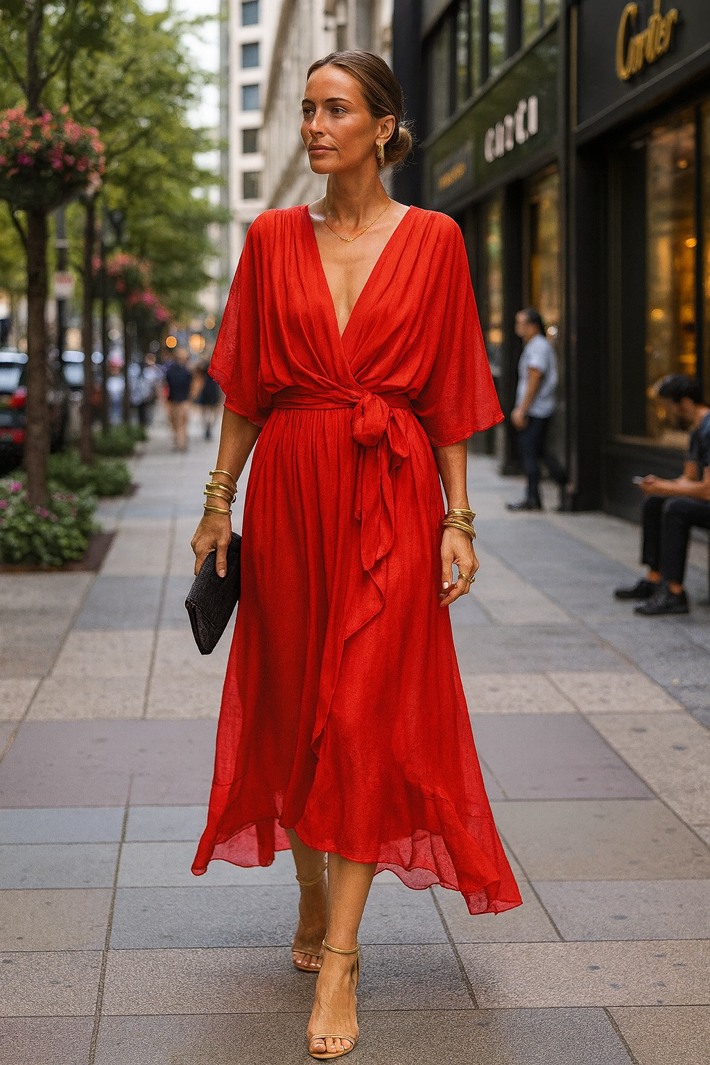 Monica | Chiffon V-neck Dress