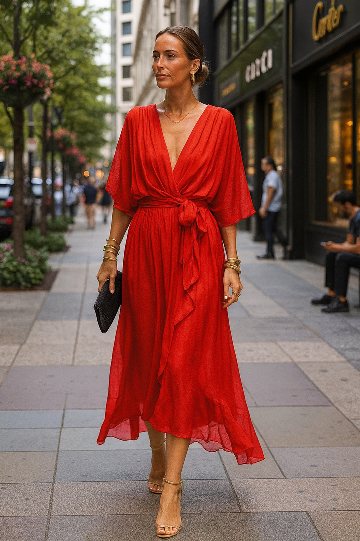 Monica | Chiffon V-neck Dress