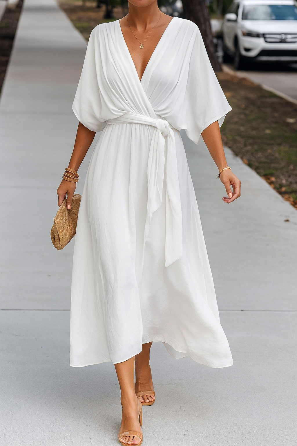Monica | Chiffon V-neck Dress