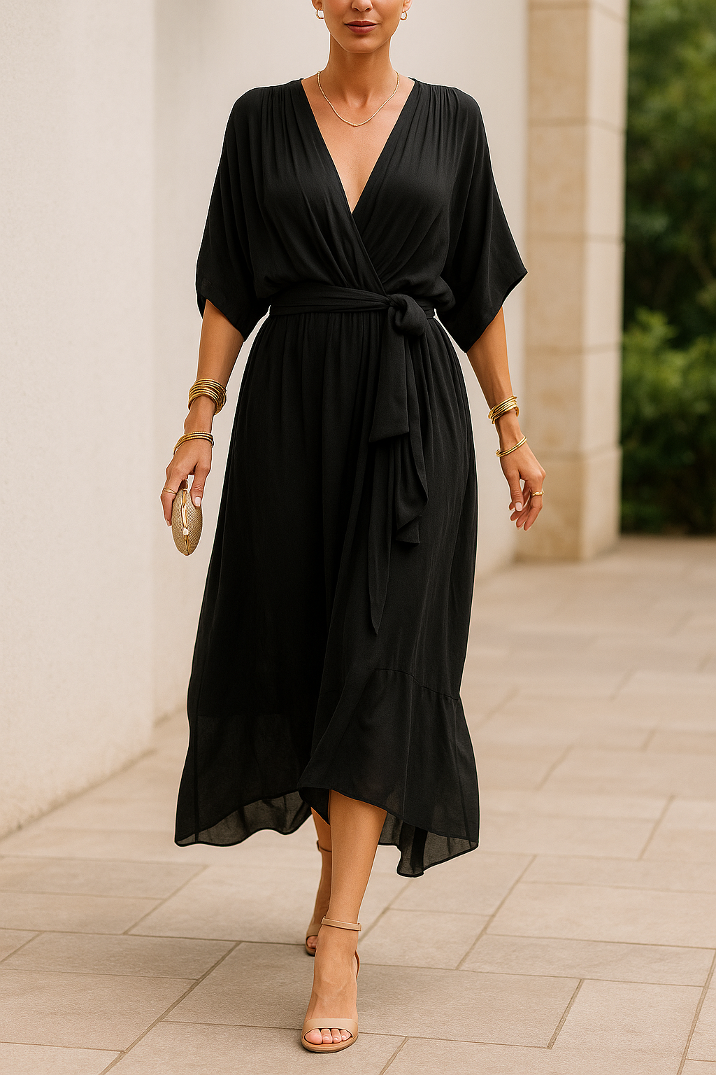 Monica | Chiffon V-neck Dress