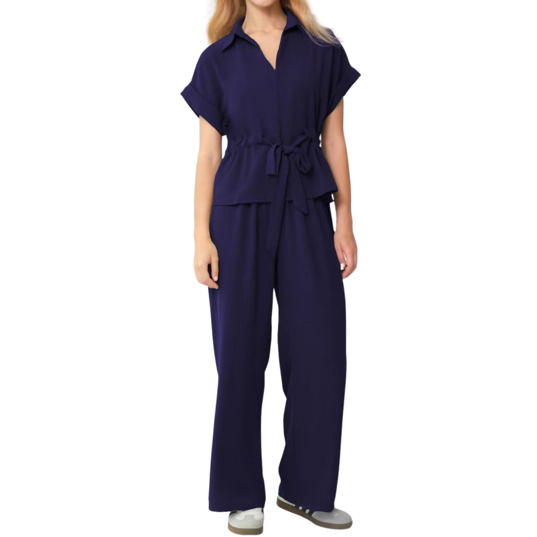 NELLE™ – Relaxed Collared Wide Leg Co-ord
