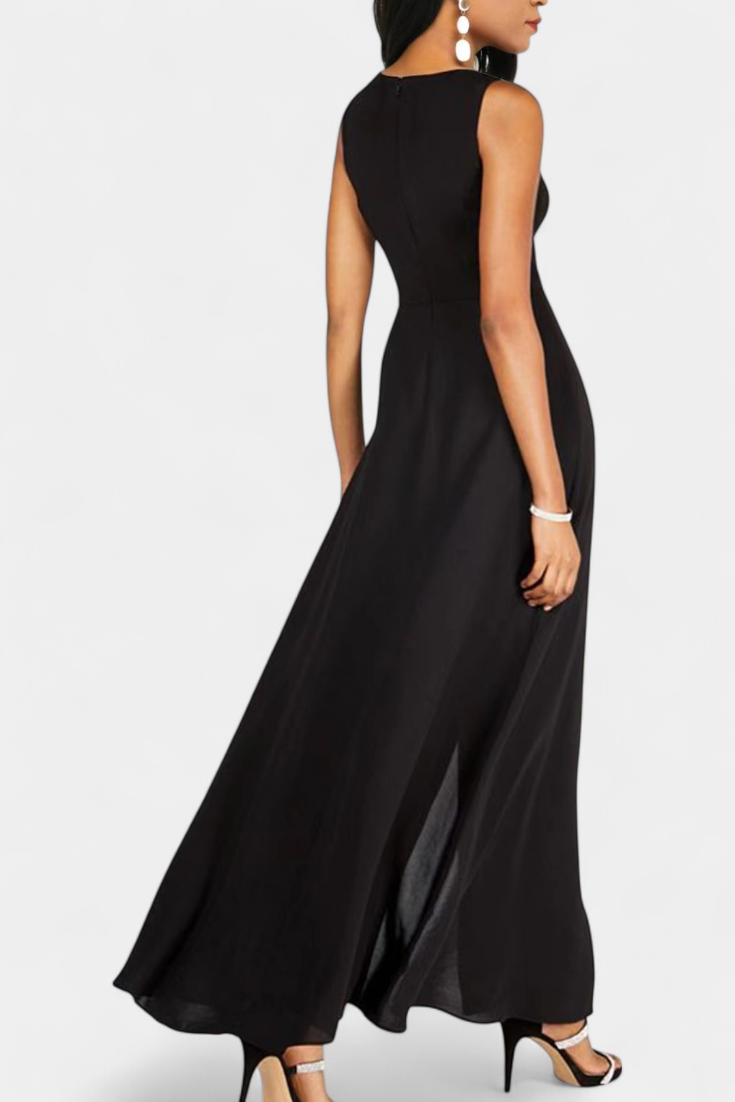 Alicia Elegant Bicolor Sleeveless Set with Wide Pants