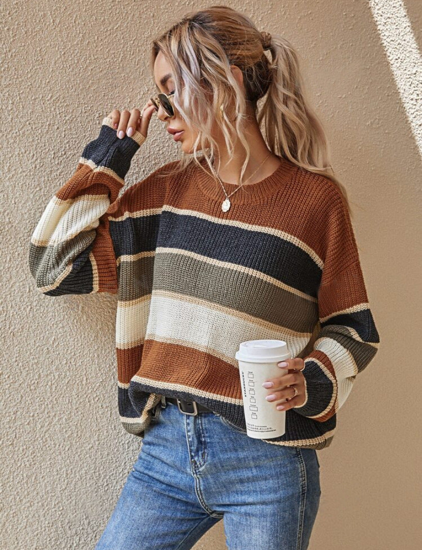 SOMINT - Comfy Striped Long Sleeve Round