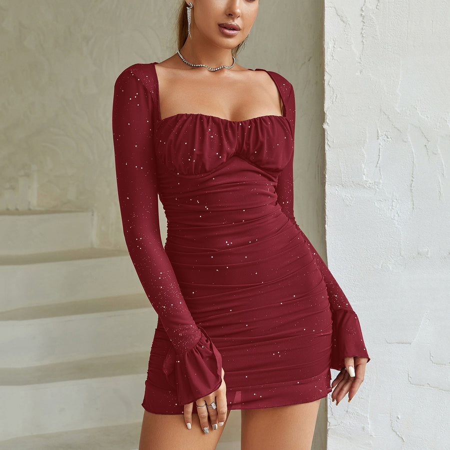 EVELINE™ - Elegant Mesh Long Sleeve Bodycon Dress