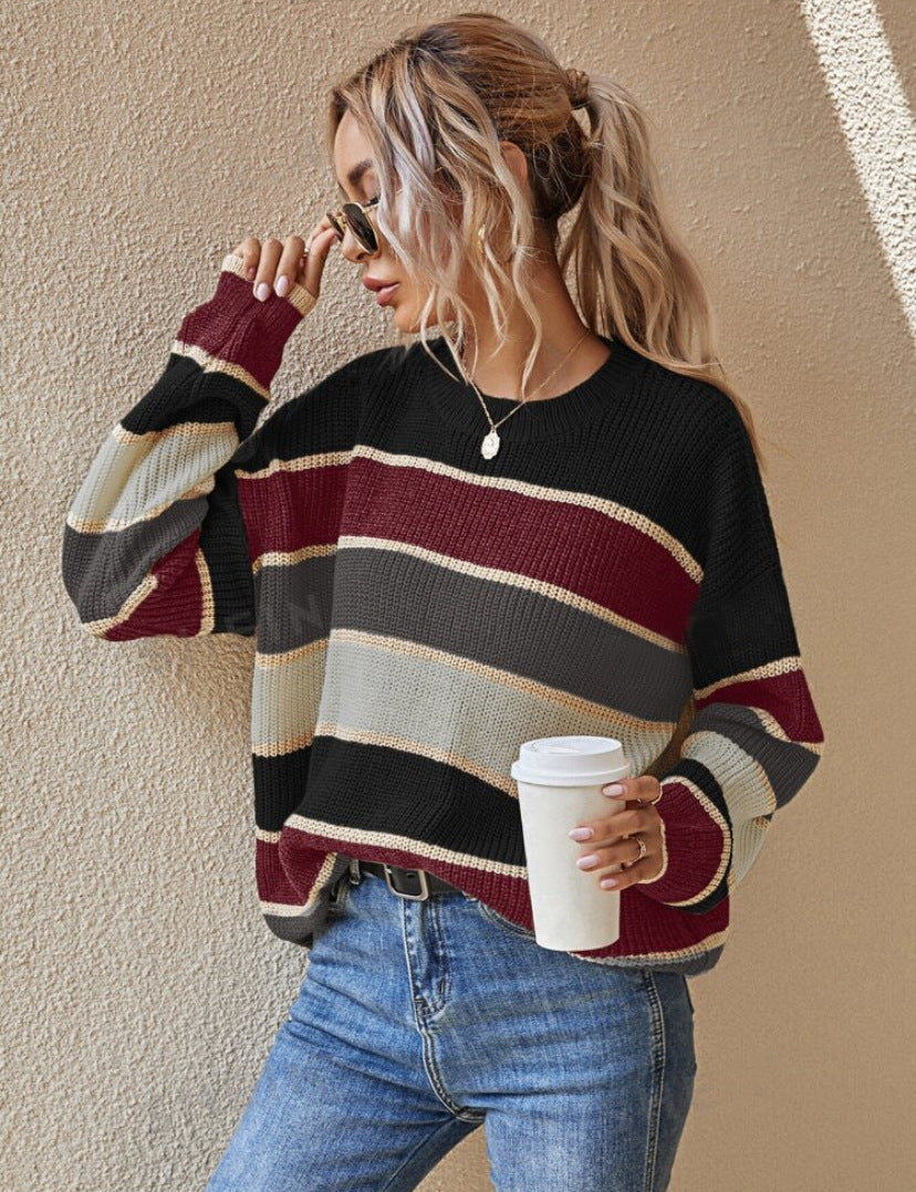 SOMINT - Comfy Striped Long Sleeve Round