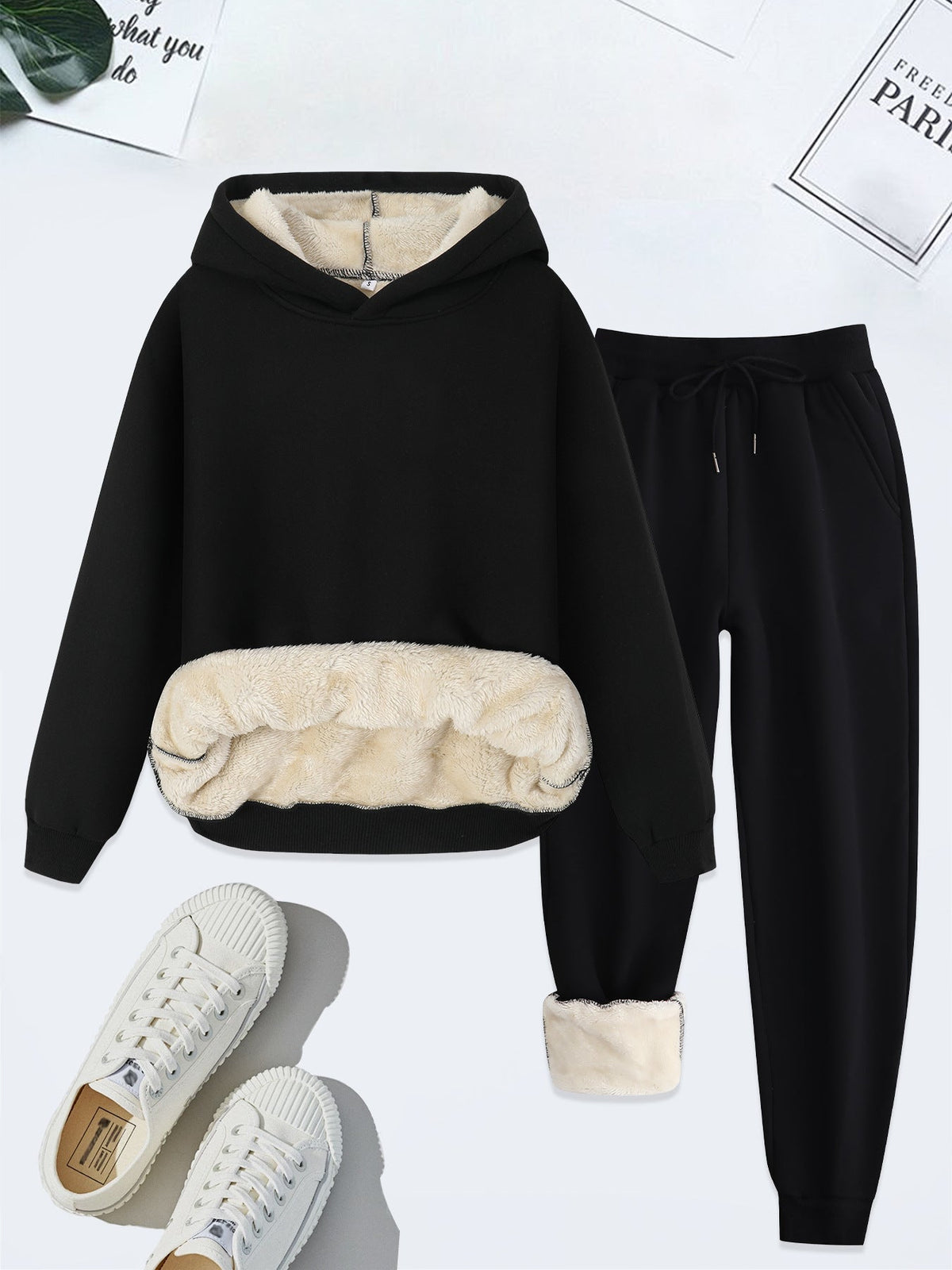 FORDAT - Cozy Solid Color Hoodie