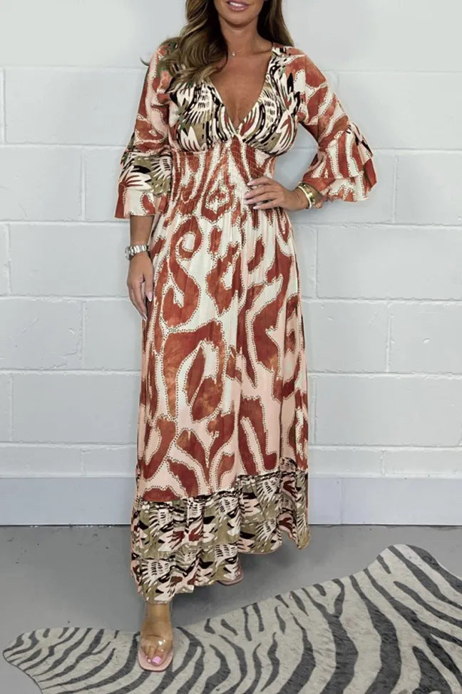 Vanessa | Safari Print Maxi Dress – Relaxed, Flowy &amp; Elegant