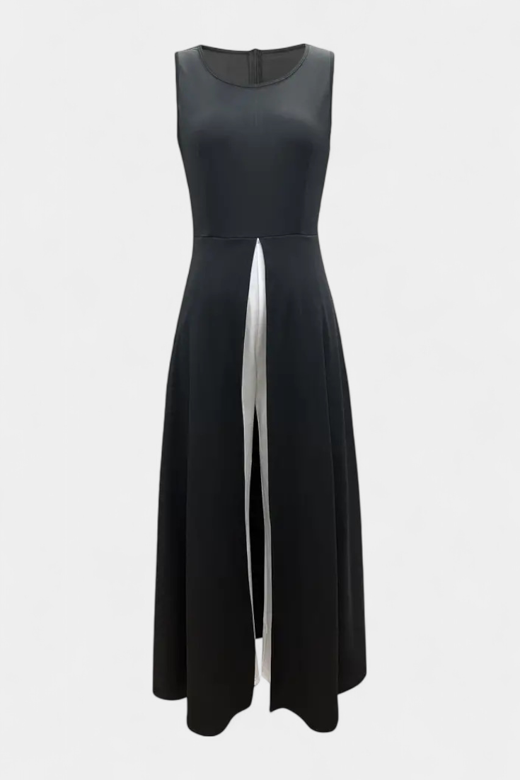 Alicia Elegant Bicolor Sleeveless Set with Wide Pants