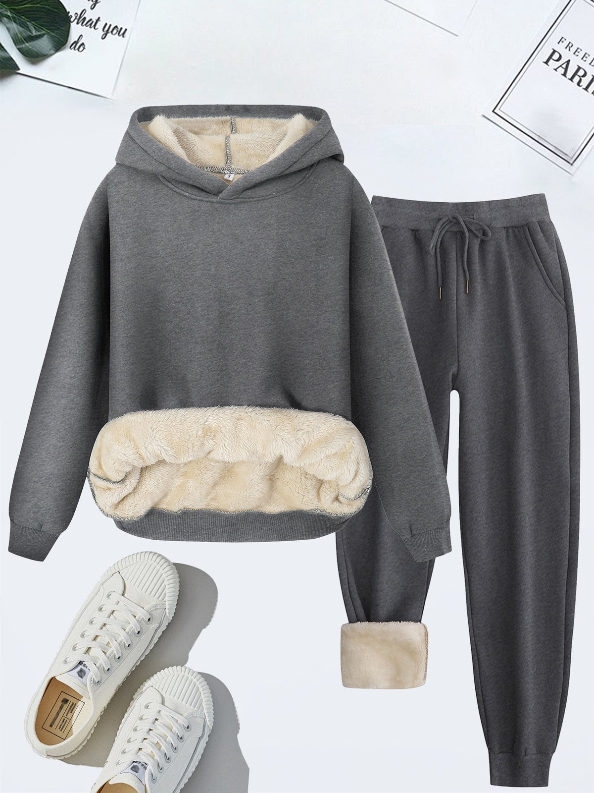 FORDAT - Cozy Solid Color Hoodie