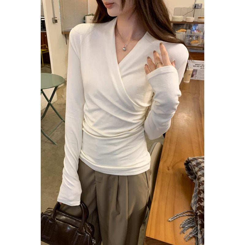 NICAT - Simple Surplice Long Sleeve Top
