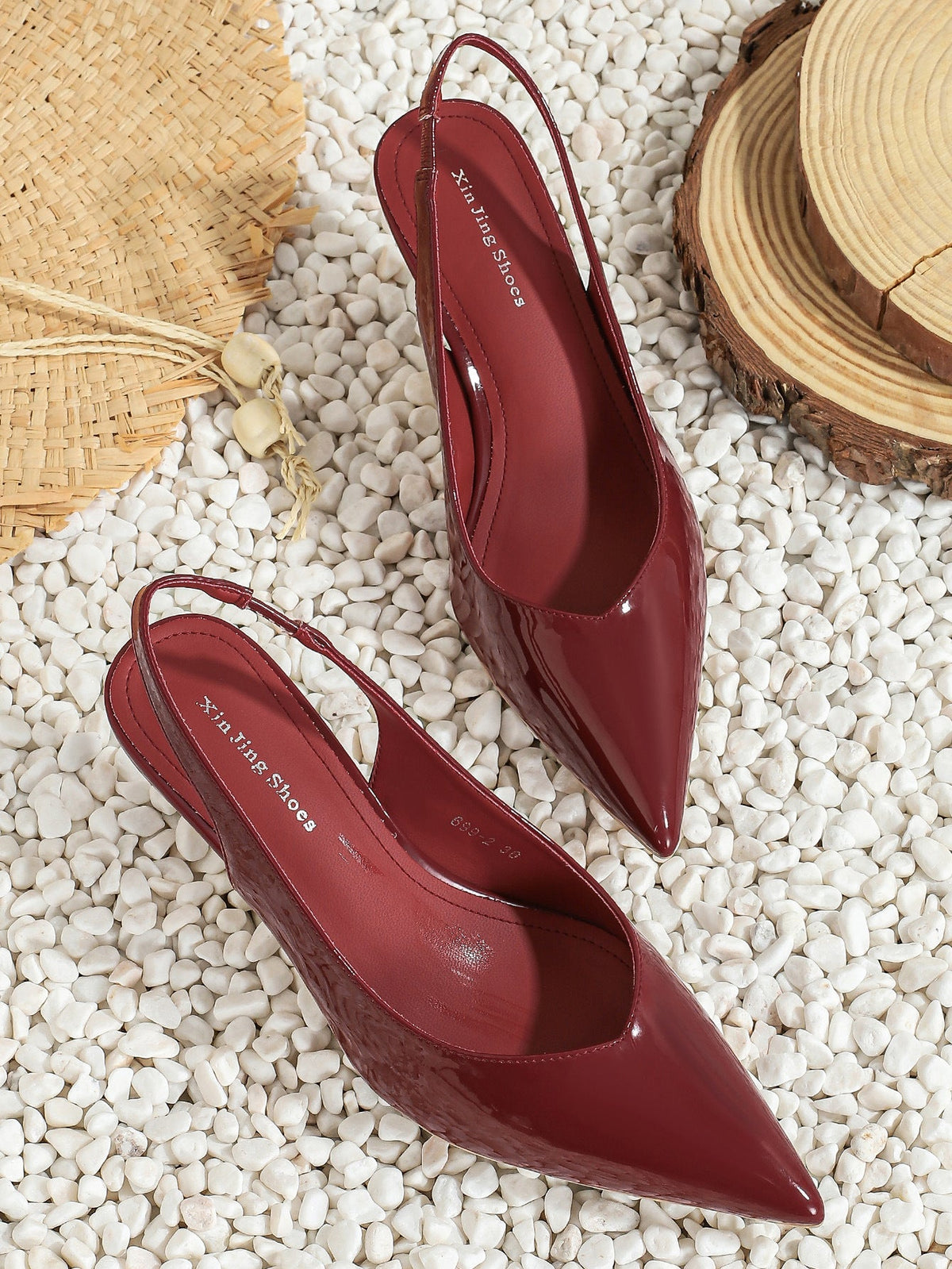 AMIRAT - PU Leather Slingback Heels Simple