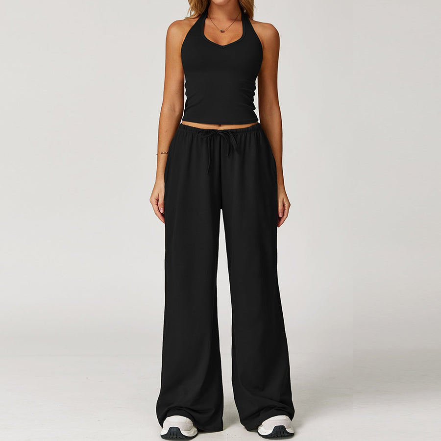 DINGDINGT - Crop Tank Top and Wide