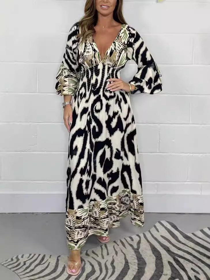 Vanessa | Safari Print Maxi Dress – Relaxed, Flowy &amp; Elegant