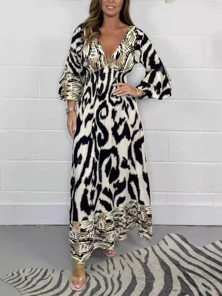 Vanessa | Safari Print Maxi Dress – Relaxed, Flowy &amp; Elegant