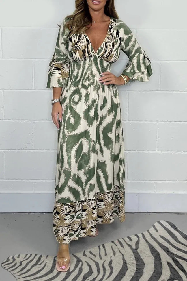 Vanessa | Safari Print Maxi Dress – Relaxed, Flowy &amp; Elegant