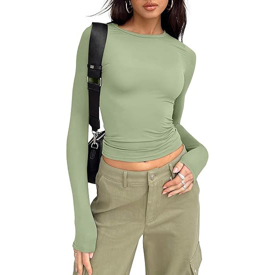 JIHYO™ - Casual Long Sleeve Round Neck Top
