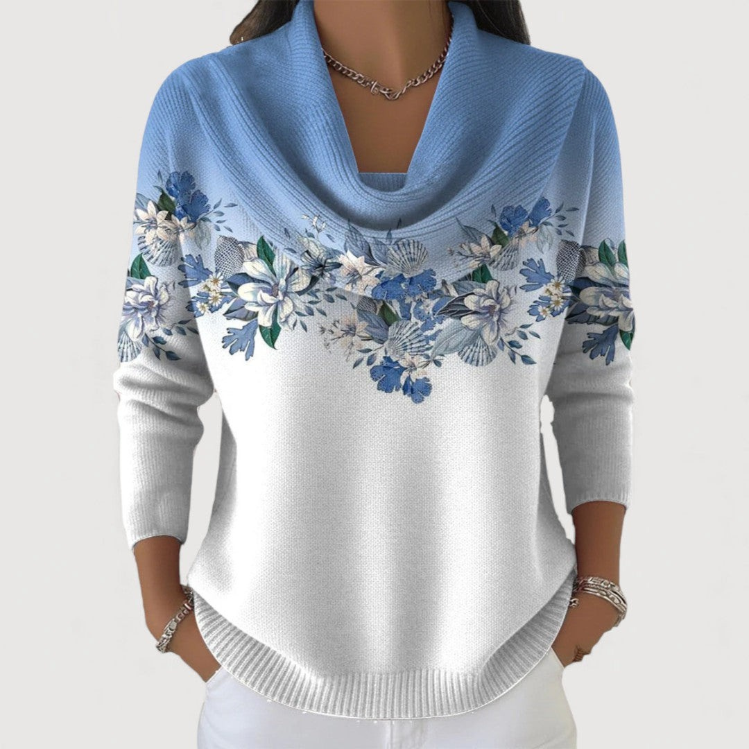 Nora Floral Soft Collared Jumper