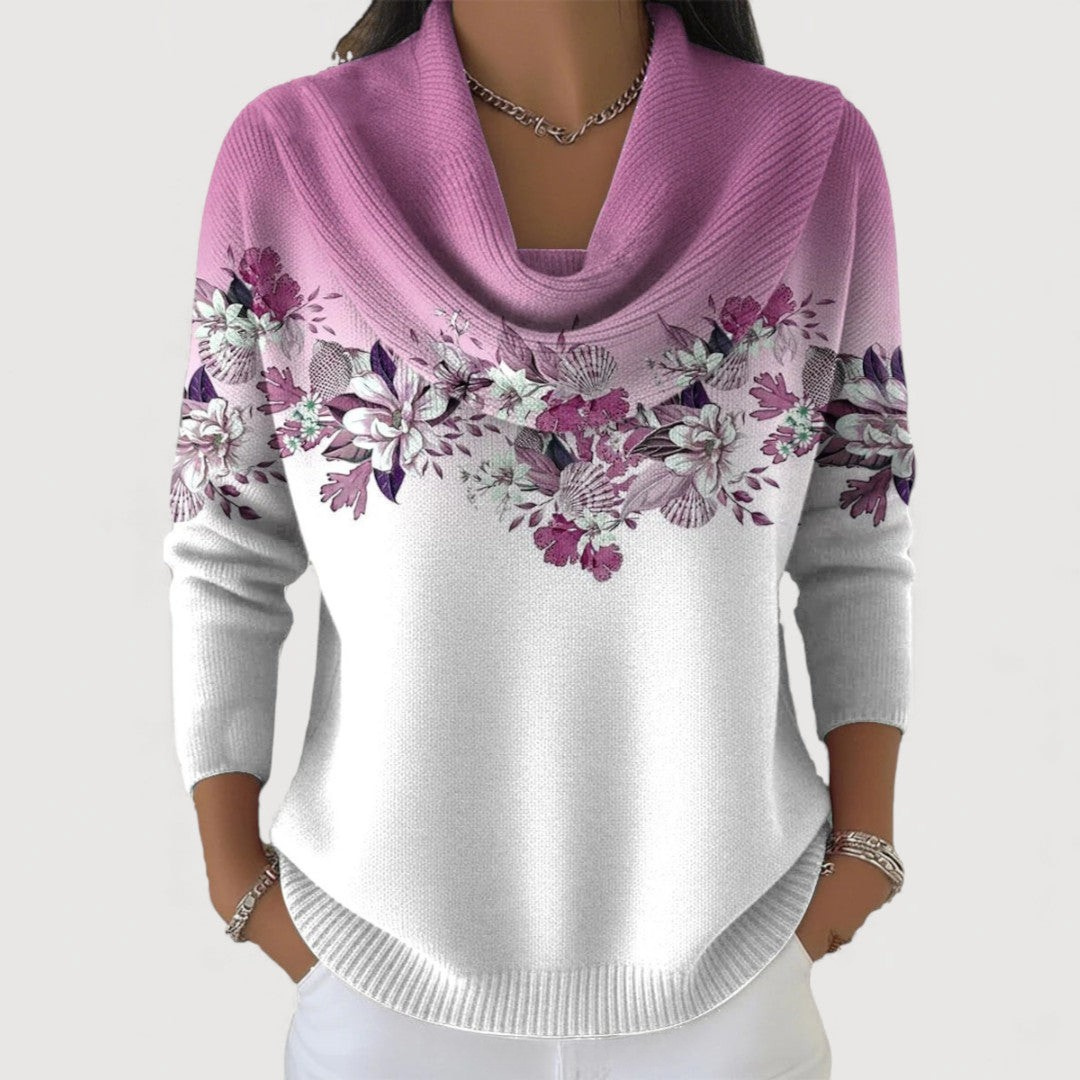 Nora Floral Soft Collared Jumper