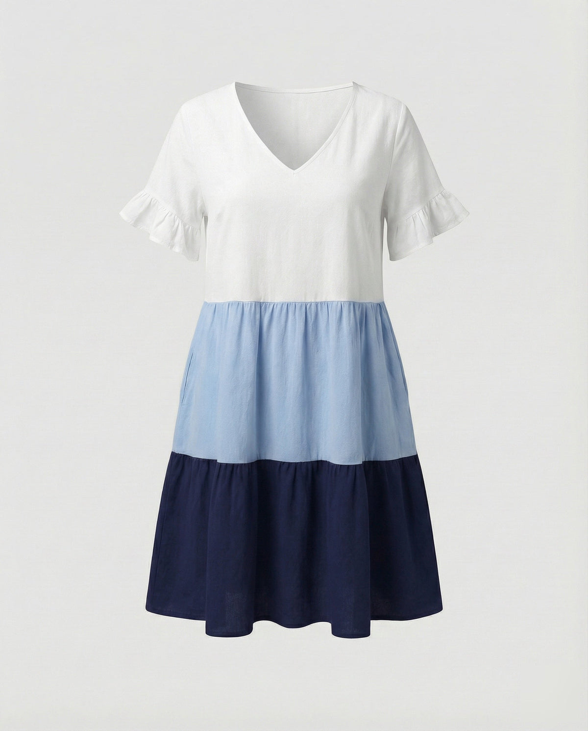 Light Pleated Tunic with V-Neck and Heart Print