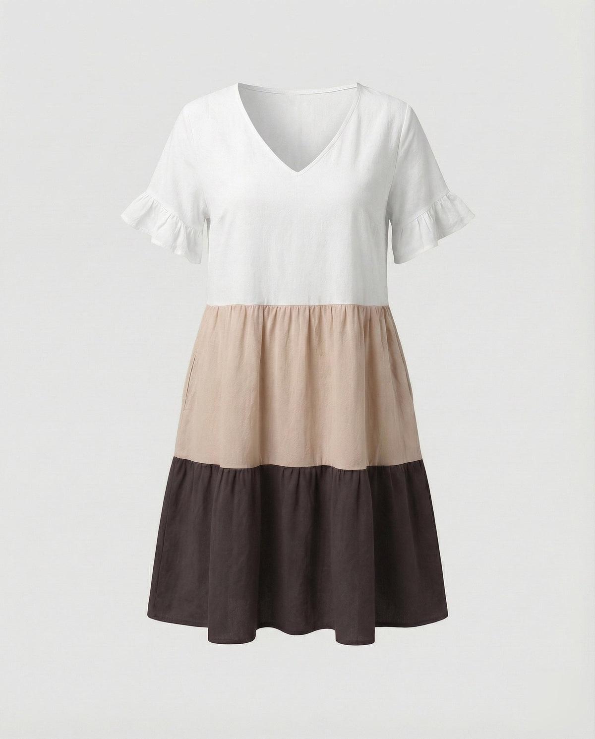 Light Pleated Tunic with V-Neck and Heart Print