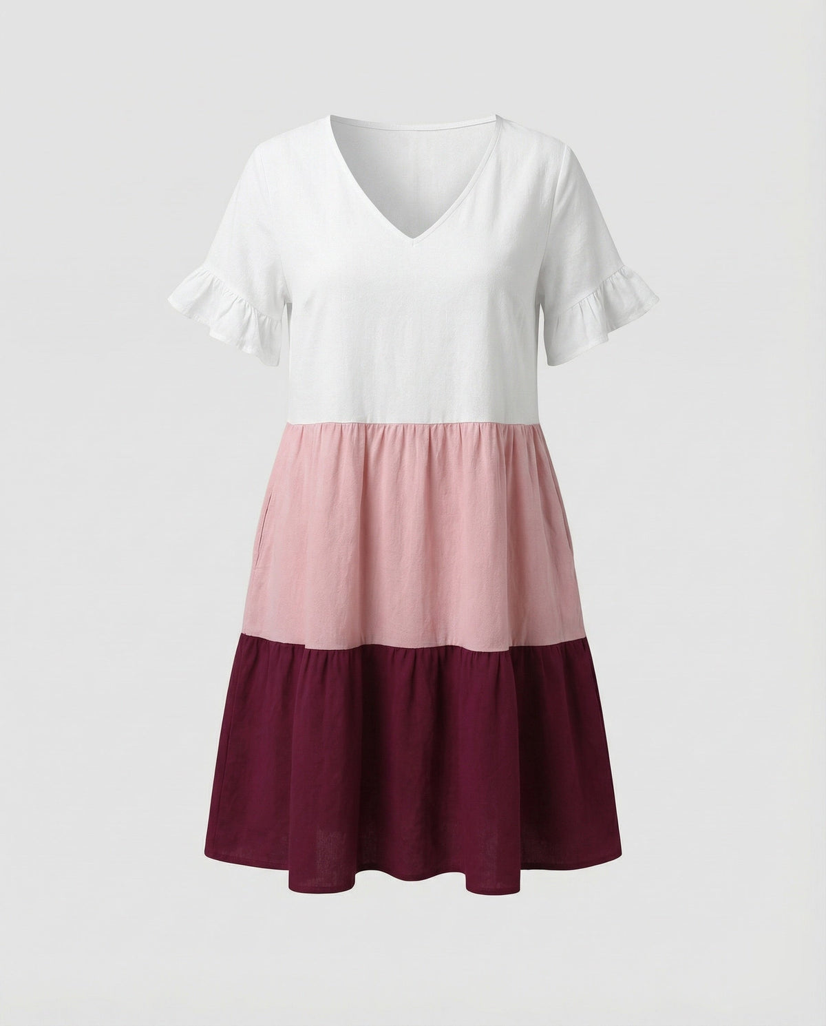 Light Pleated Tunic with V-Neck and Heart Print
