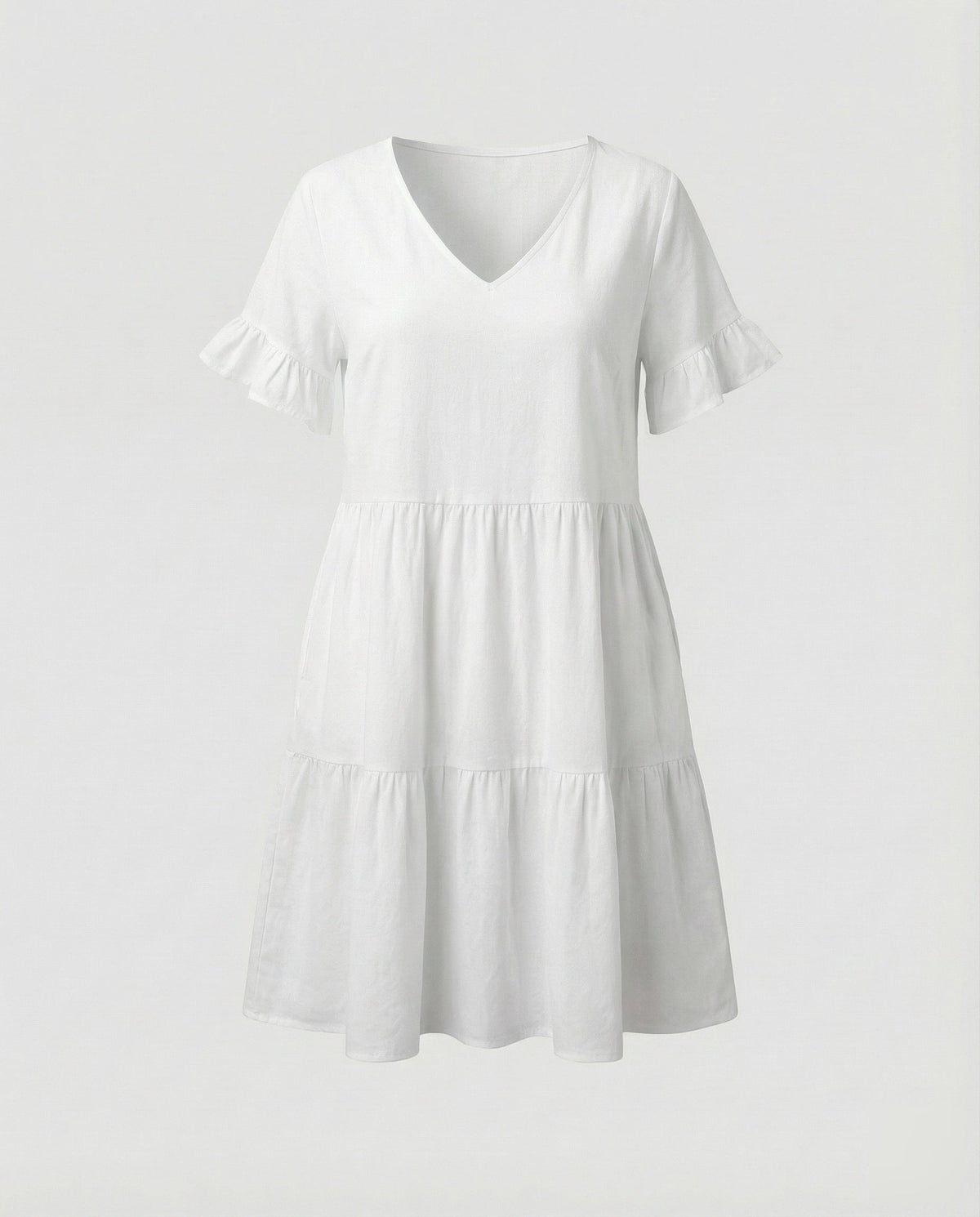 Light Pleated Tunic with V-Neck and Heart Print