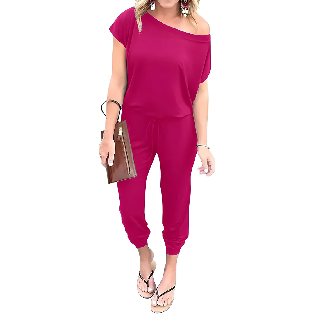 NELLY™ – Off-Shoulder Pocket Casual Jumpsuit