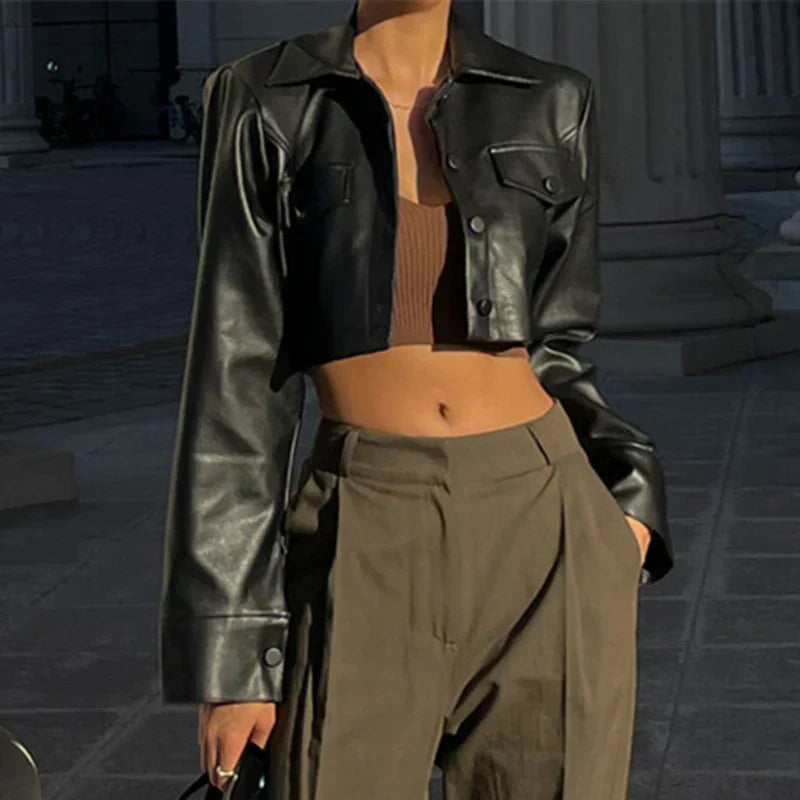 Elisa | Elegant Faux-Leather Jacket
