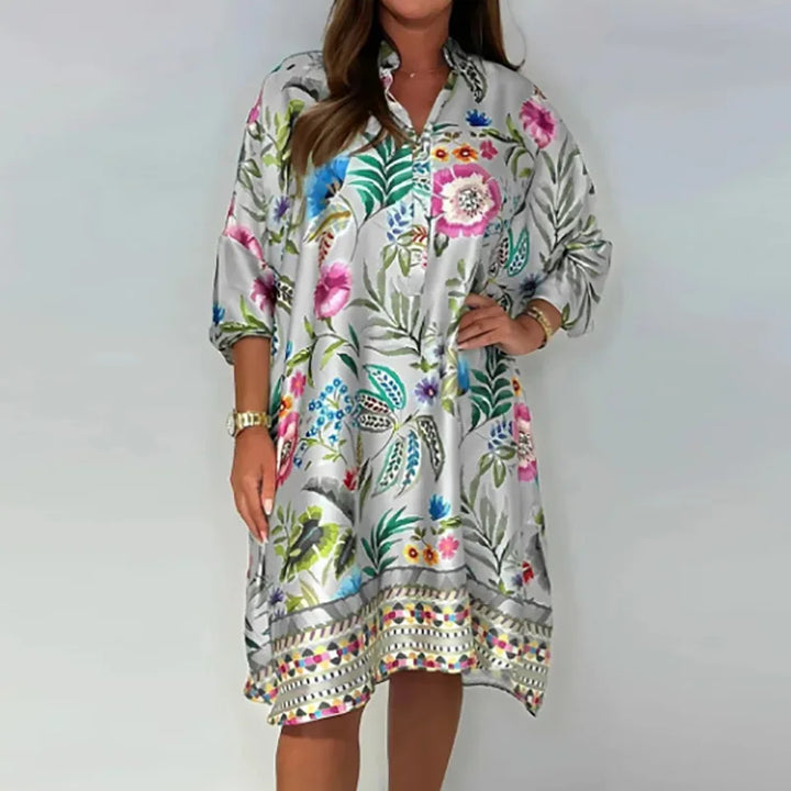 Jane | Vibrant Floral Shirt Dress – Light, Flowy &amp; Effortless