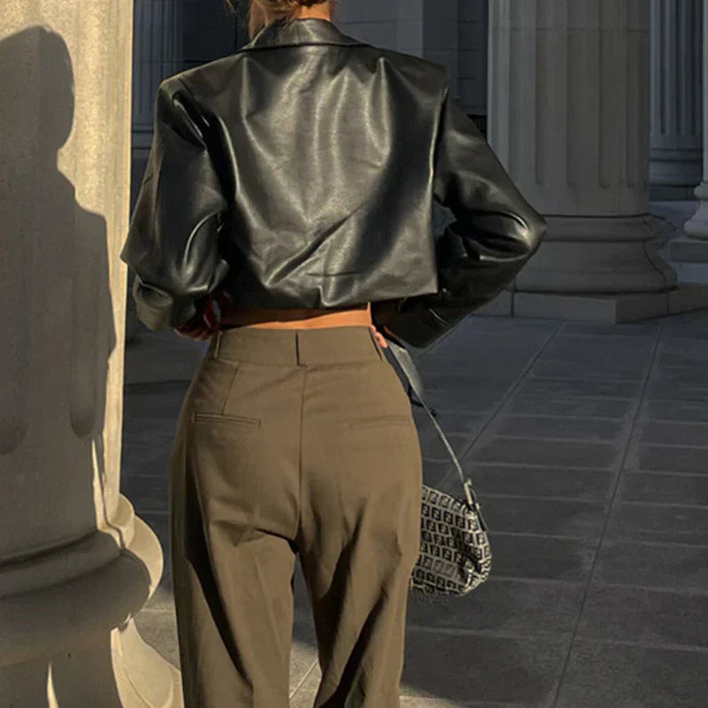 Elisa | Elegant Faux-Leather Jacket