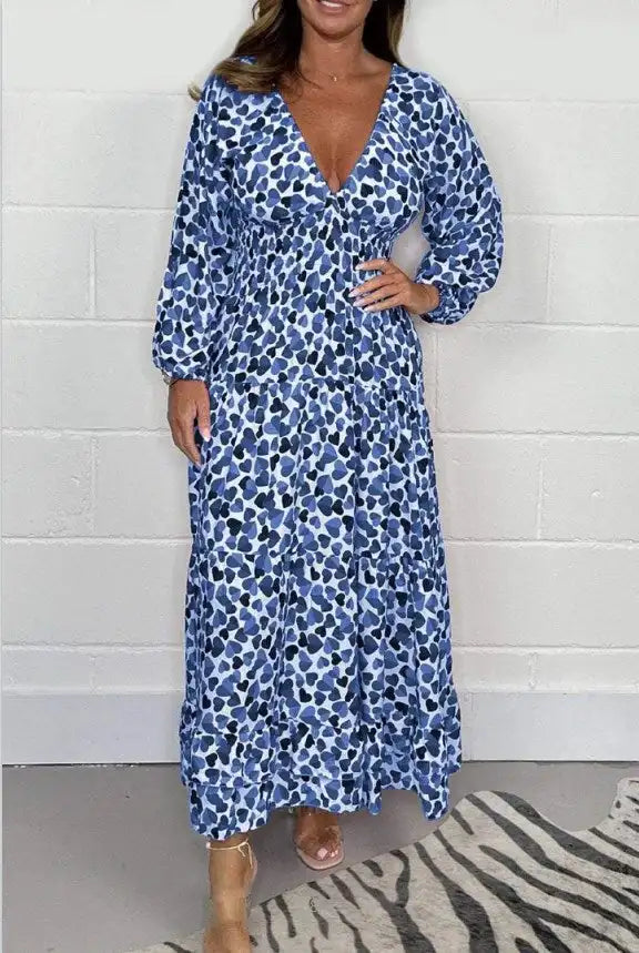 Tina | Elegant Smocked Waist Maxi Dress – Flowy, Flattering &amp; Comfortable