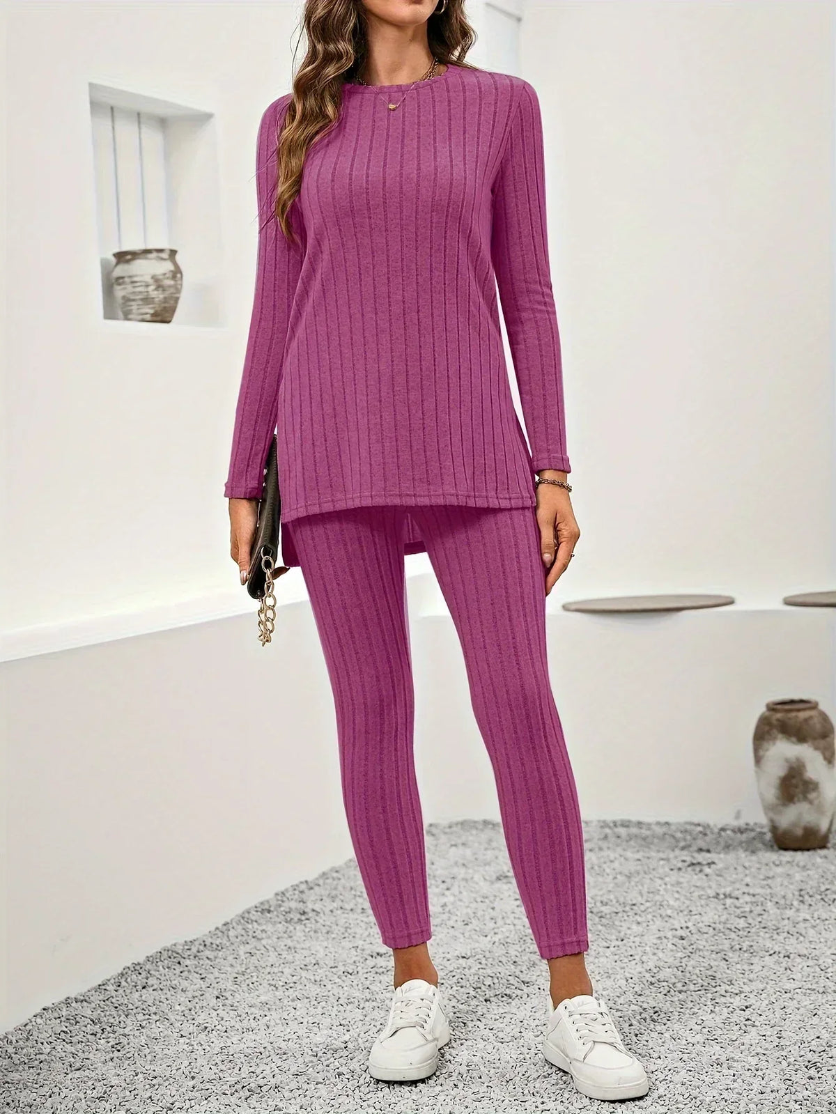 Callie | Women Ribbed Knit Lounge Set