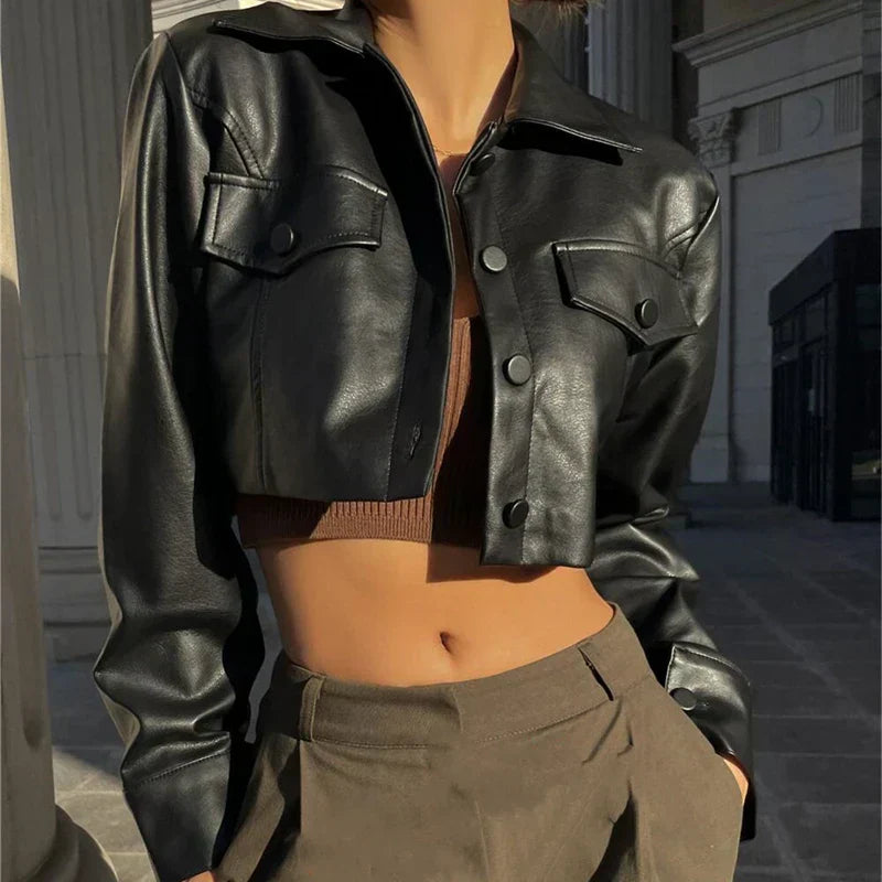 Elisa | Elegant Faux-Leather Jacket