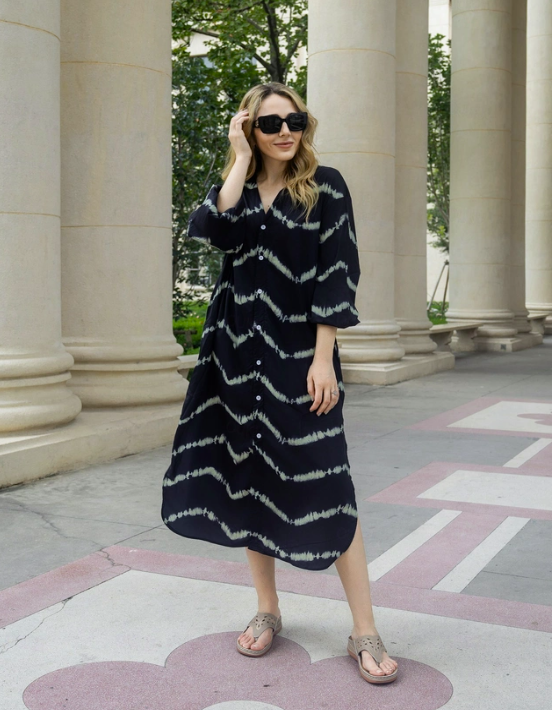 Julia | Boho Striped Maxi Dress