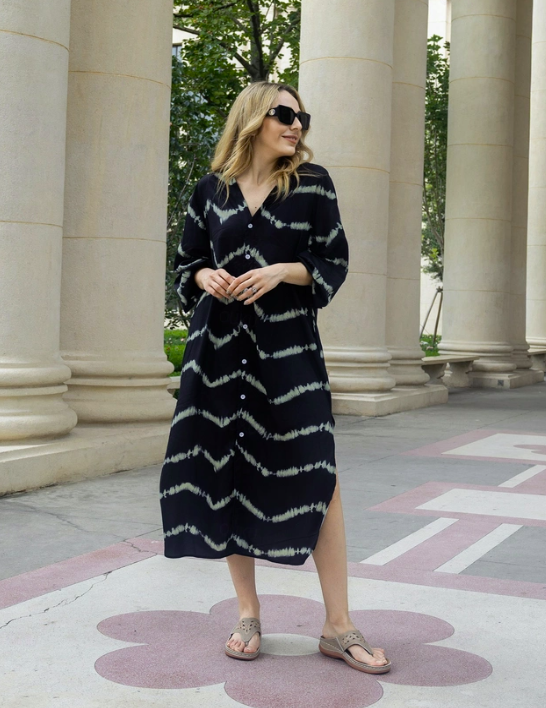 Julia | Boho Striped Maxi Dress