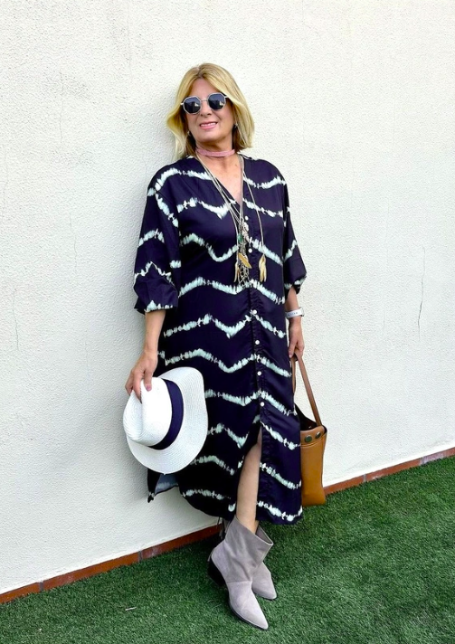 Julia | Boho Striped Maxi Dress