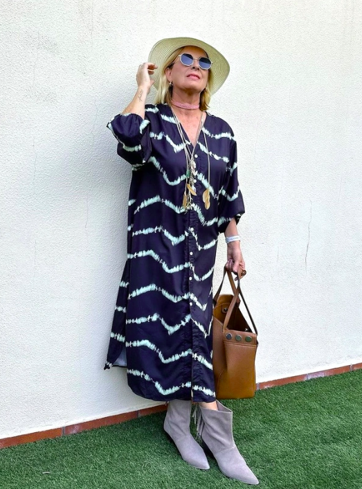 Julia | Boho Striped Maxi Dress
