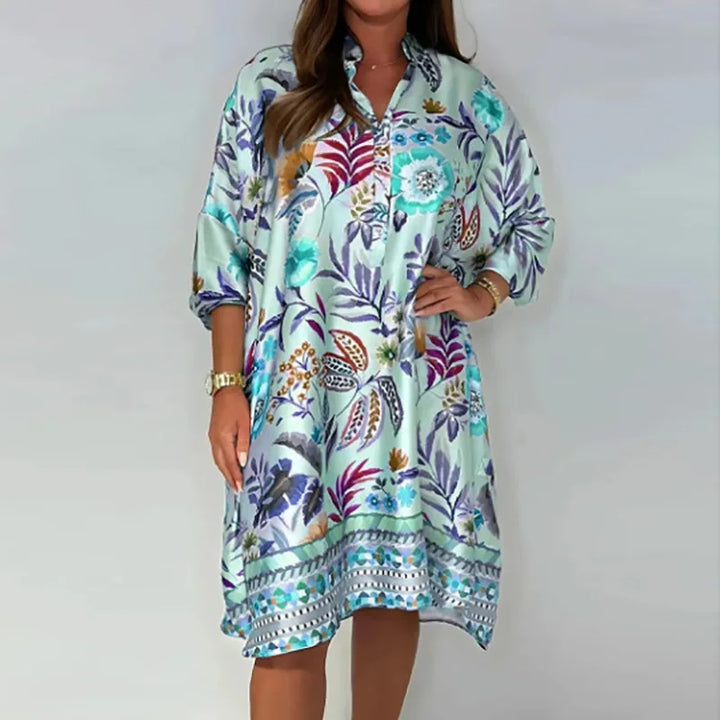 Jane | Vibrant Floral Shirt Dress – Light, Flowy &amp; Effortless