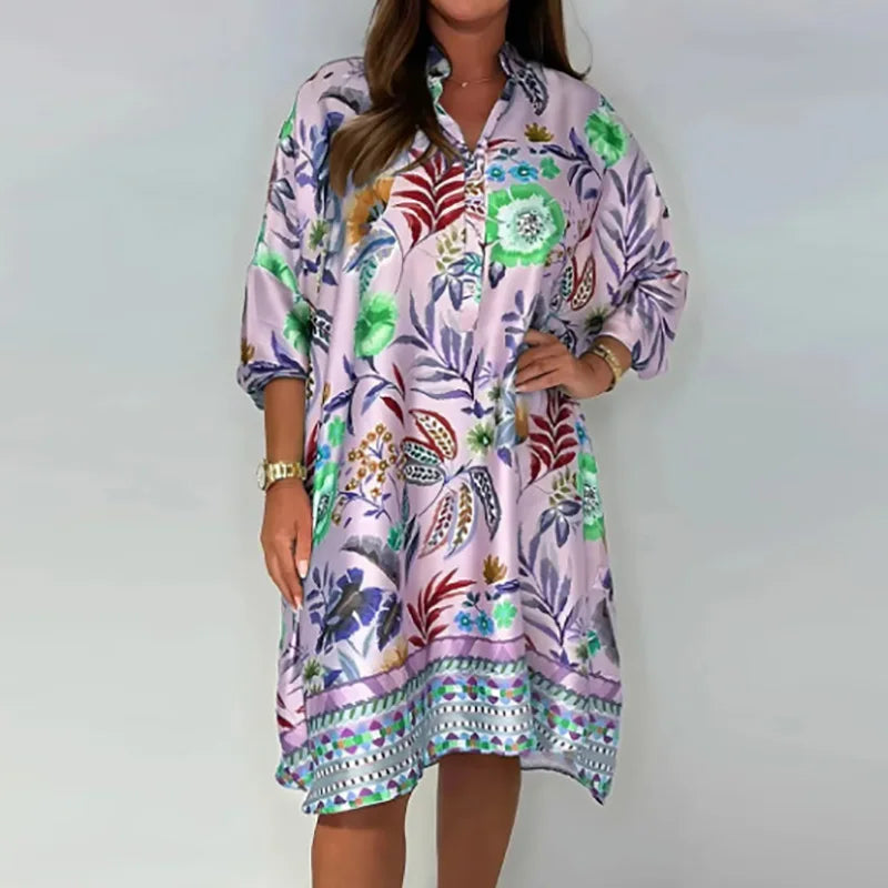Jane | Vibrant Floral Shirt Dress – Light, Flowy &amp; Effortless