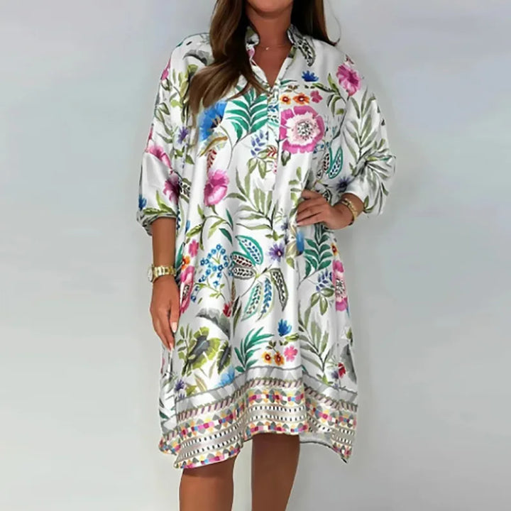 Jane | Vibrant Floral Shirt Dress – Light, Flowy &amp; Effortless