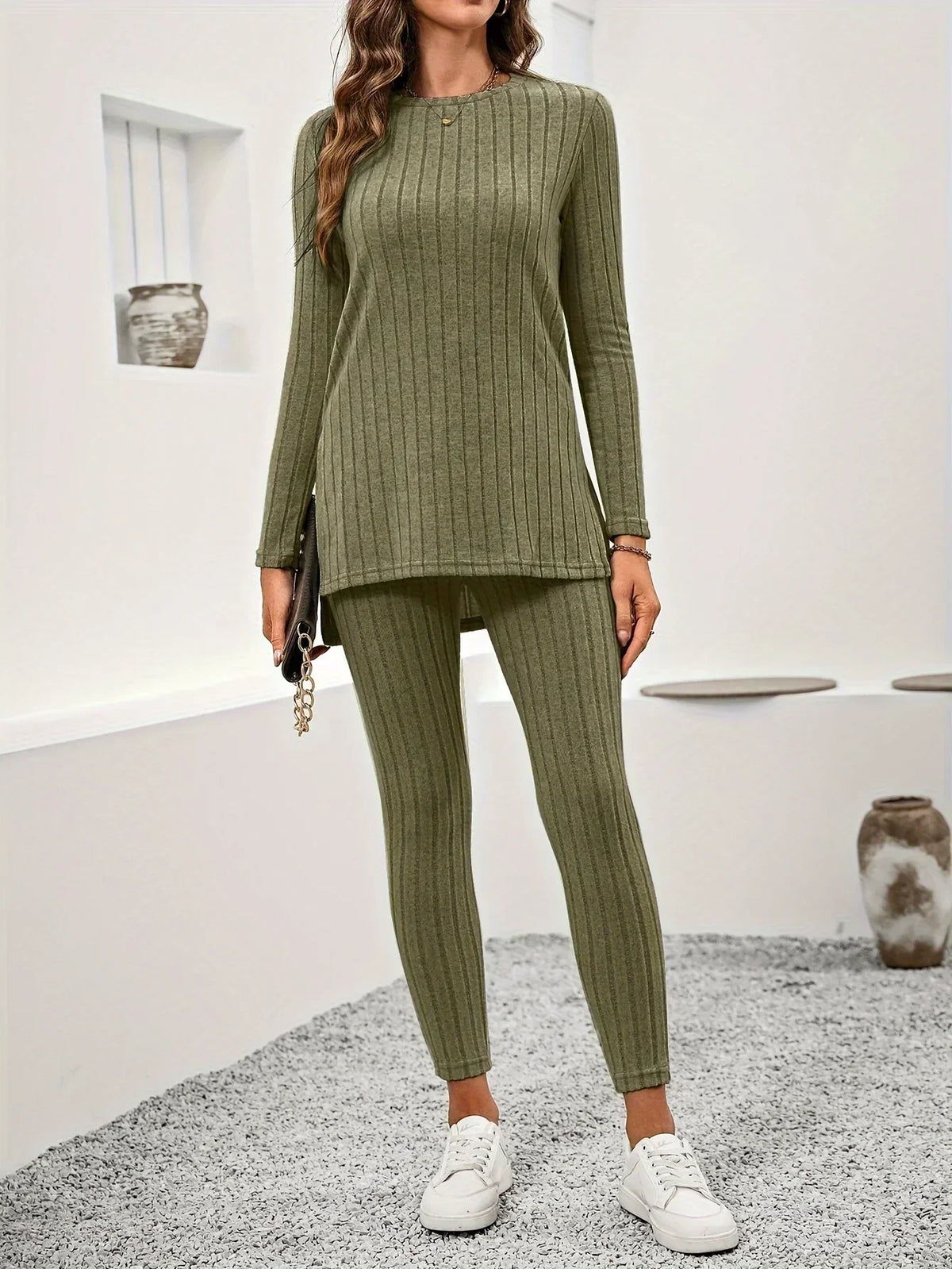 Callie | Women Ribbed Knit Lounge Set