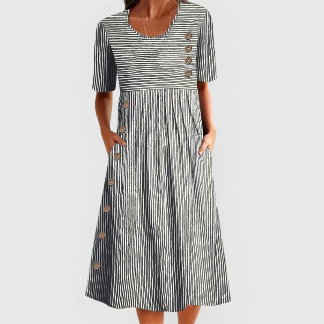 Wandal Striped Midi Dress