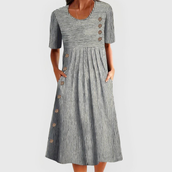 Wandal Striped Midi Dress