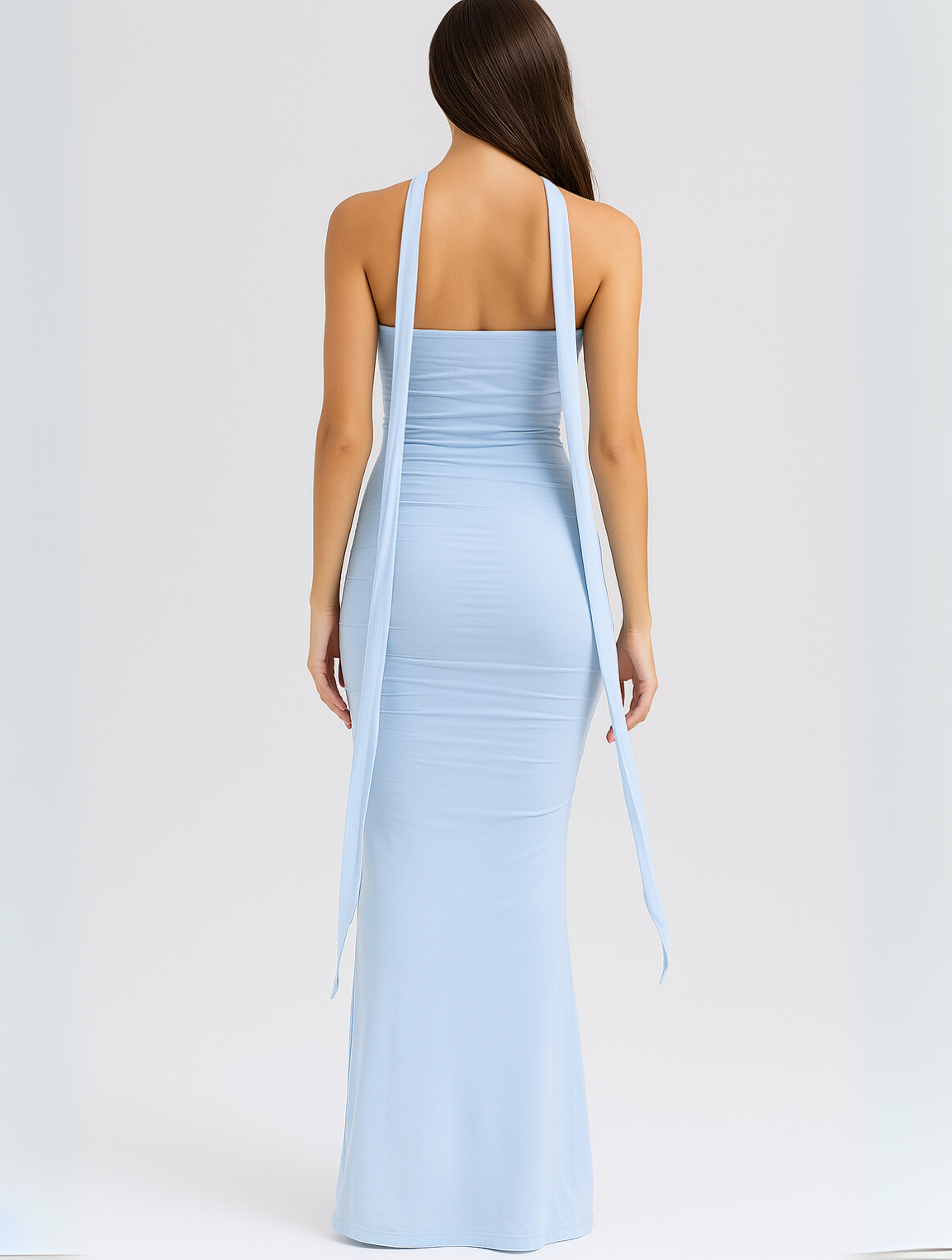 AURENI | Elegant Strapless Choker Dress
